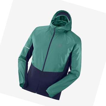 Salomon AGILE WIND WINDBREAKERS Erkek Ceket Siyah Yeşil | TR 3267HAP